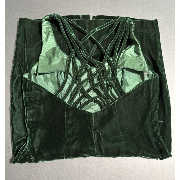 Emerald Green Strappy Front Diamond Buttons Bodycon Dress CDC Evening Size 6 - Picture 12 of 16